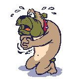 animated bull dog begging